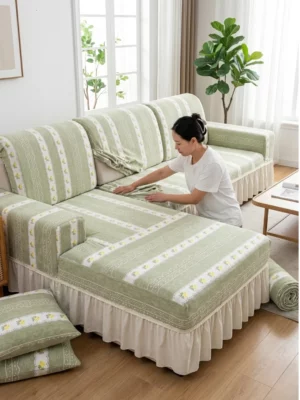 Premium Floral Sofa Cover Set for Living Room