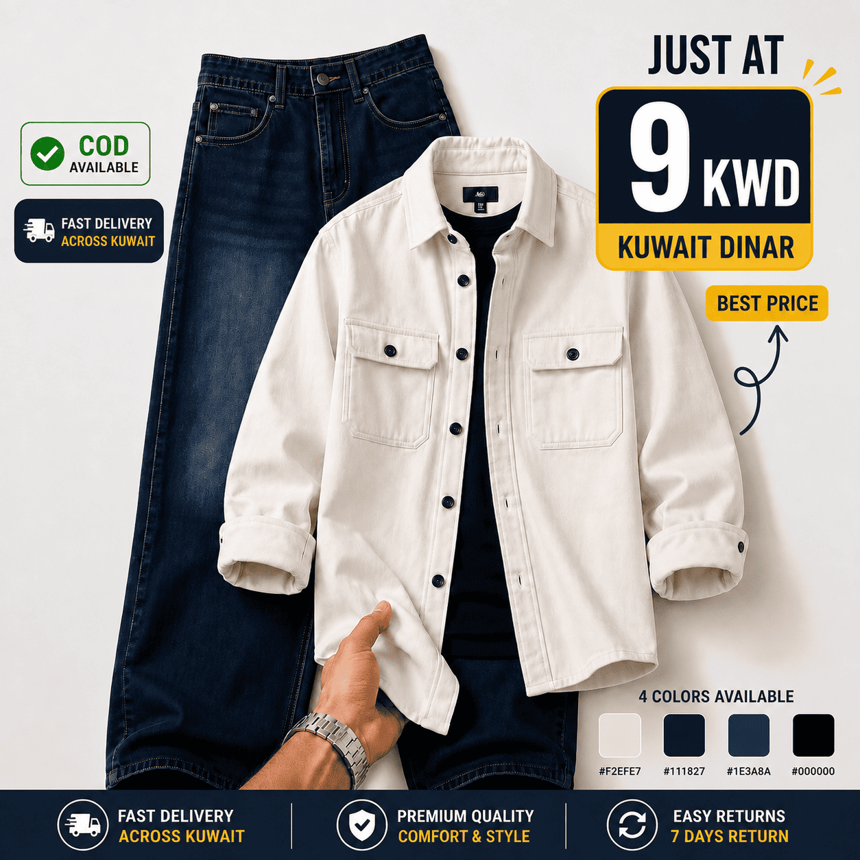 Premium Men's Casual Shirt & Denim Jeans Combo